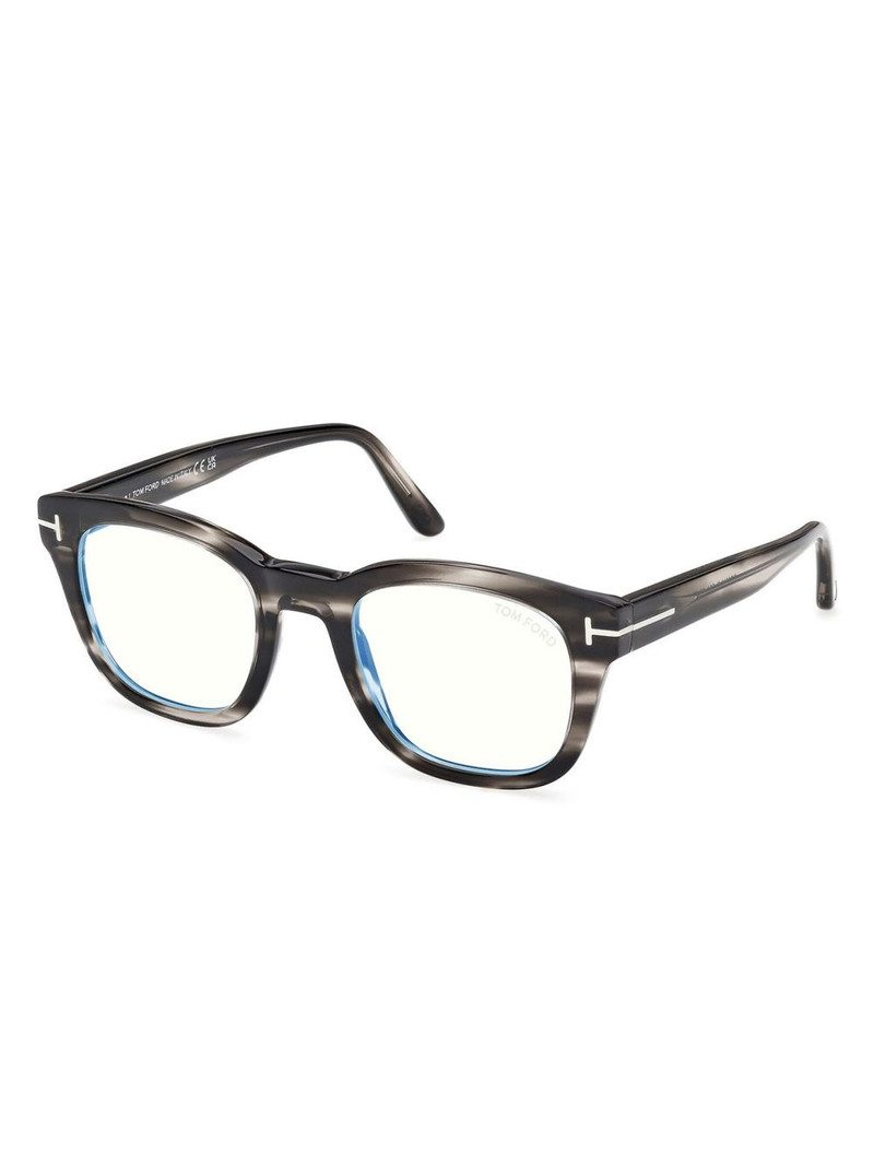 TOM FORD striped rectangle glasses outlook