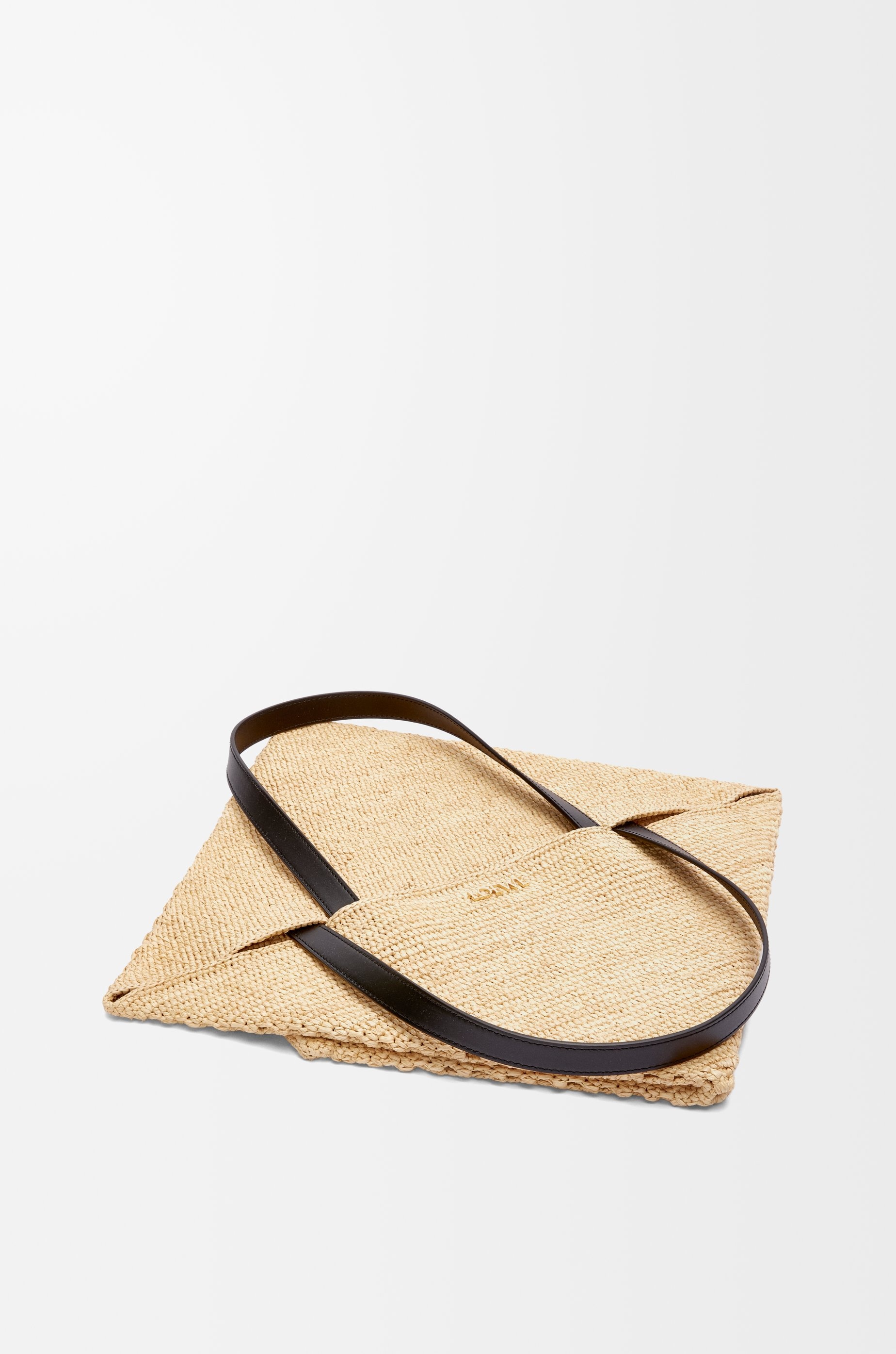 XL Puzzle Fold Tote in raffia - 6