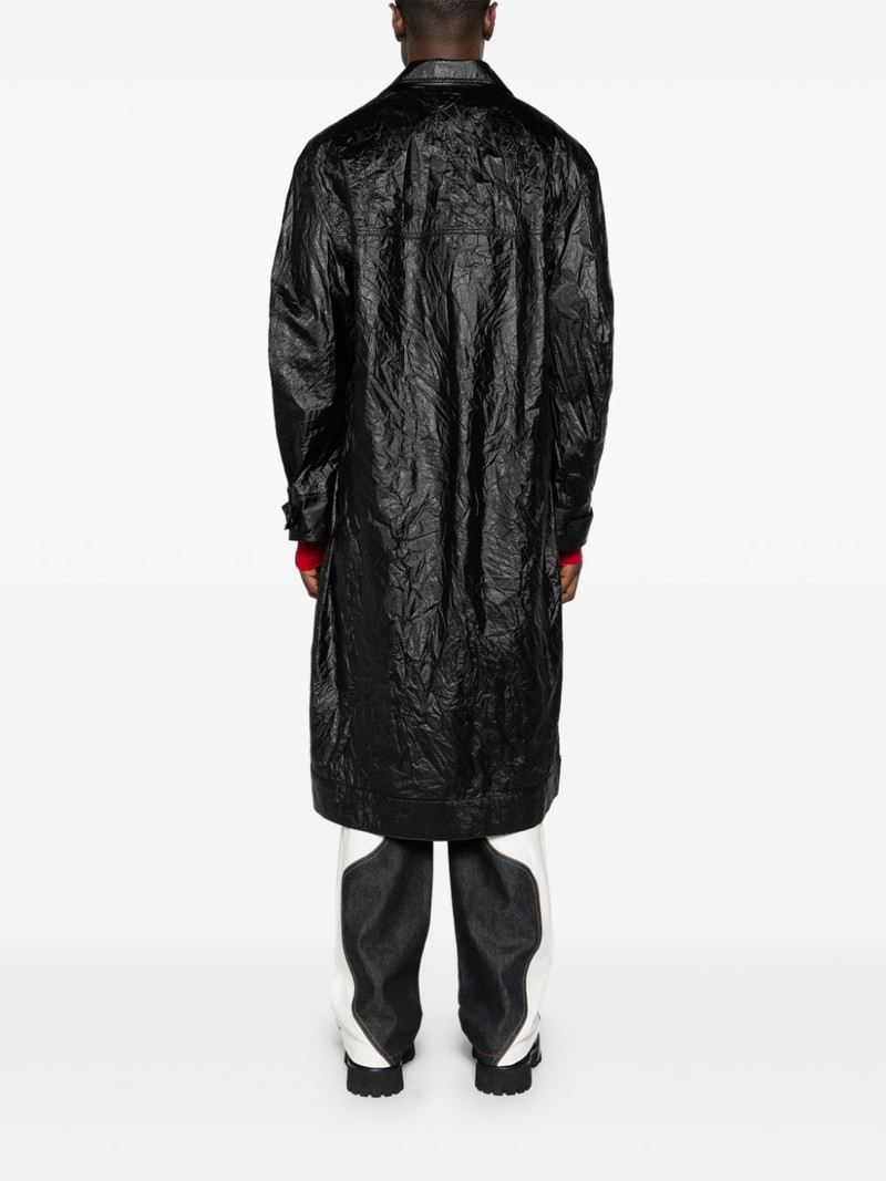 crinkled single-breasted trench coat 4