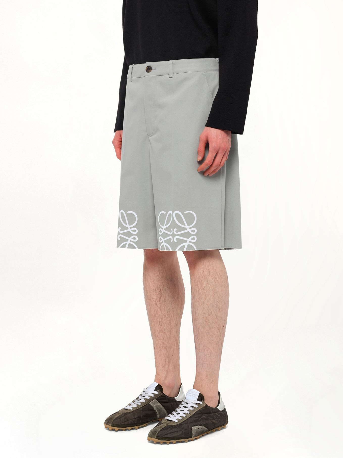 Anagram Shorts in Light Grey - 3