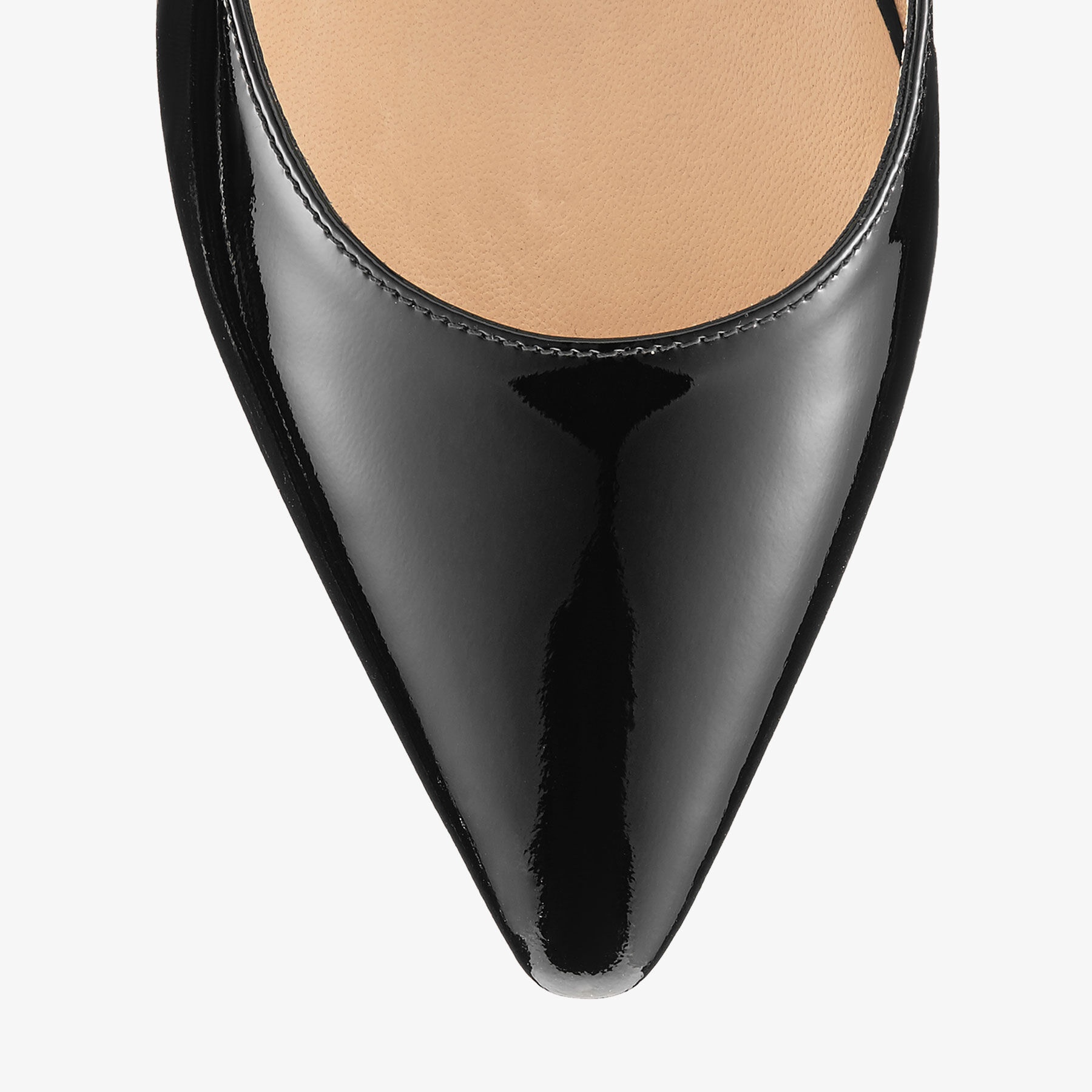 Black Patent Leather Pointy Toe Pumps, Romy 85