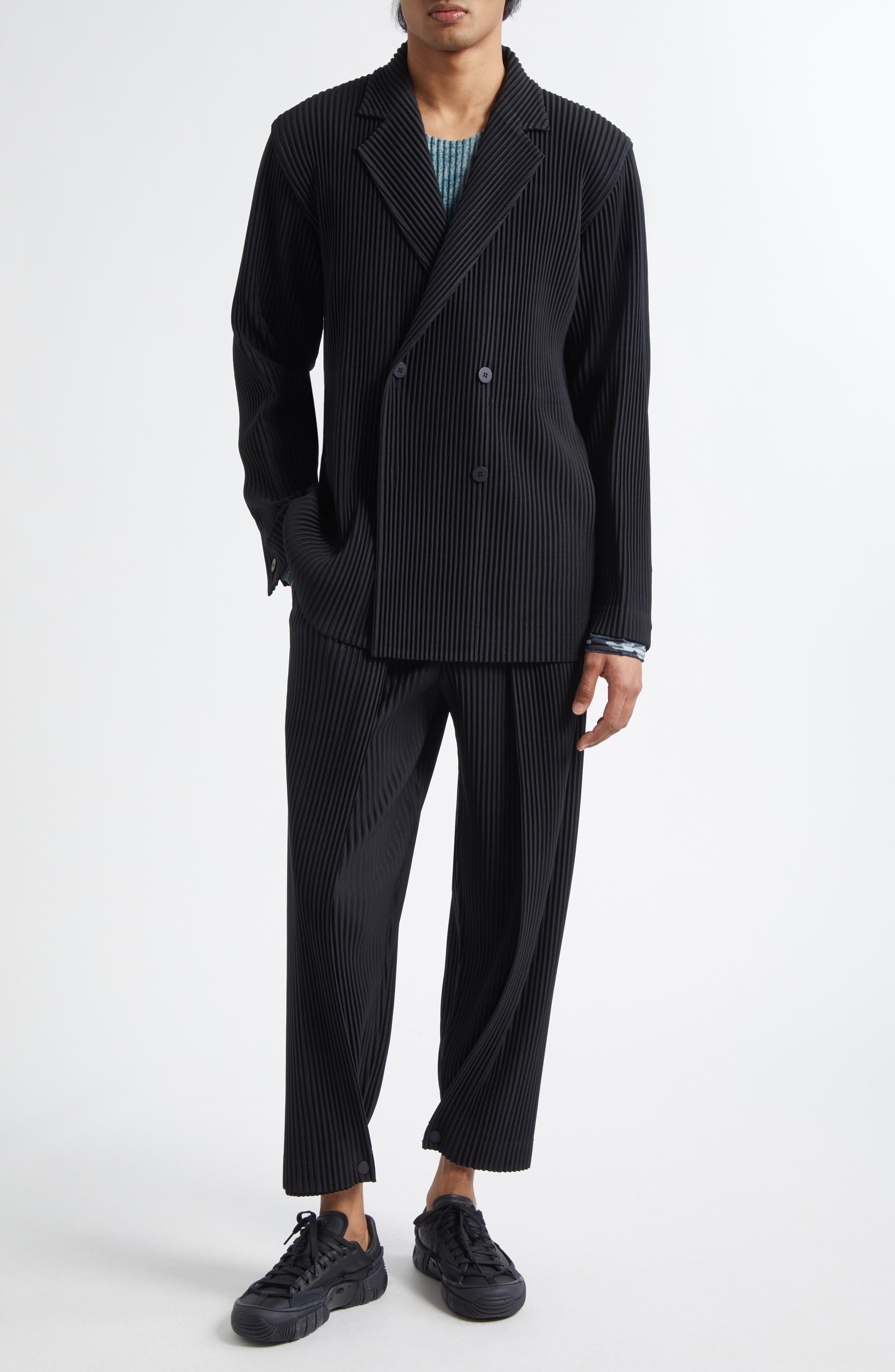 Homme Plissé Issey Miyake Bottoms 1 Pleated Straight Leg Pants in Black at Nordstrom - 2