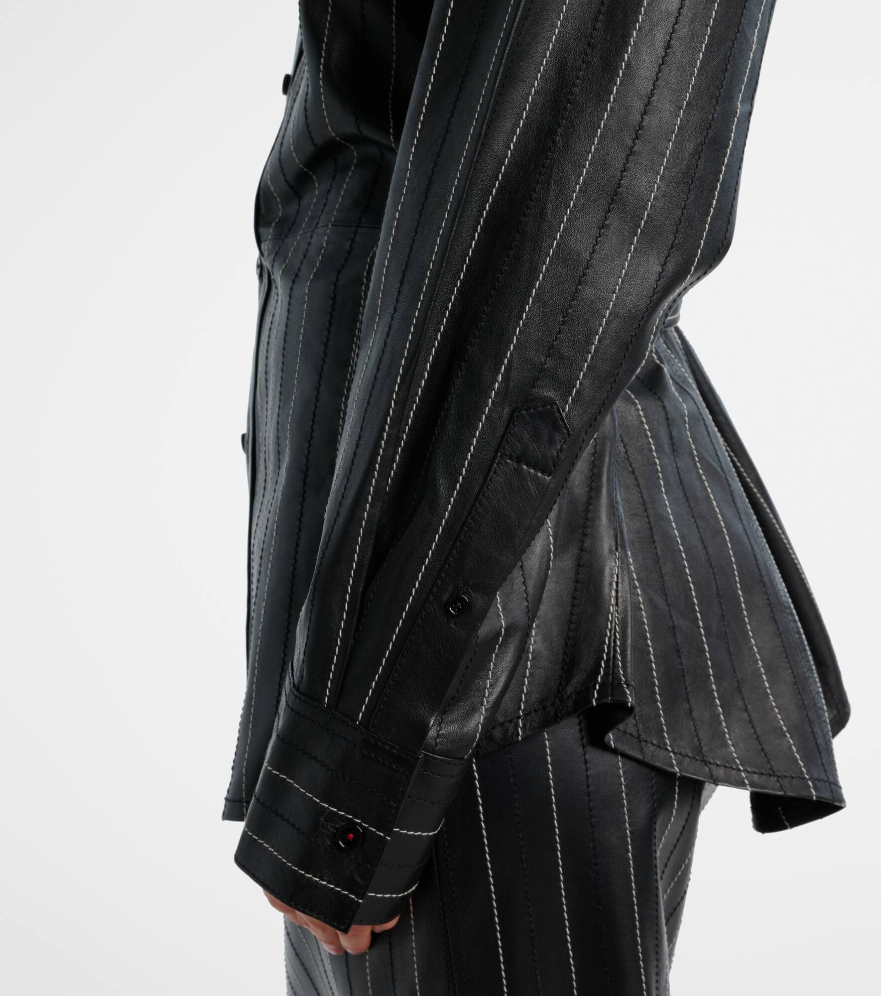 Belted leather jacket - 5