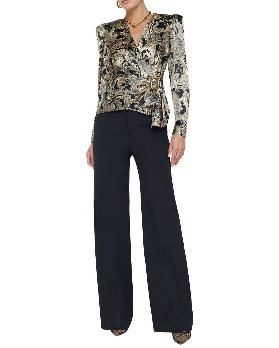 L'AGENCE Bensen Silk-Blend Wrap Blouse - 4