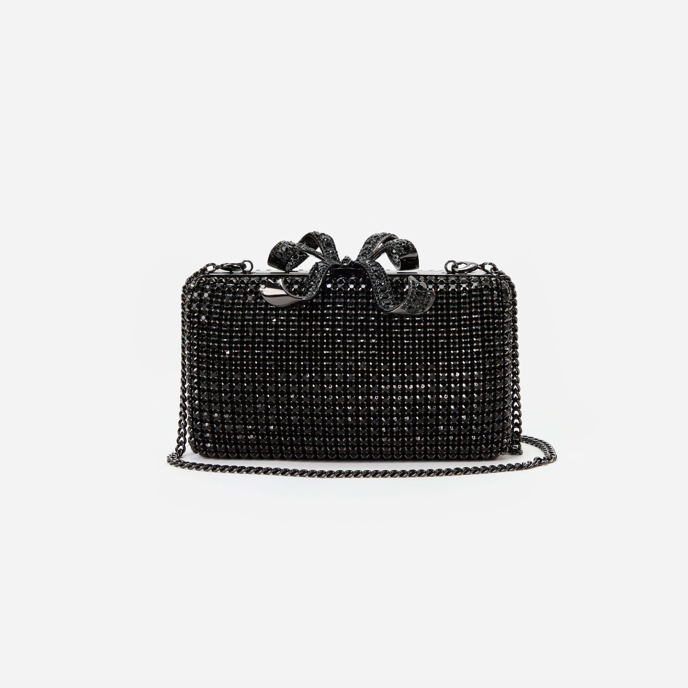 Black Crystal Box Clutch - 4