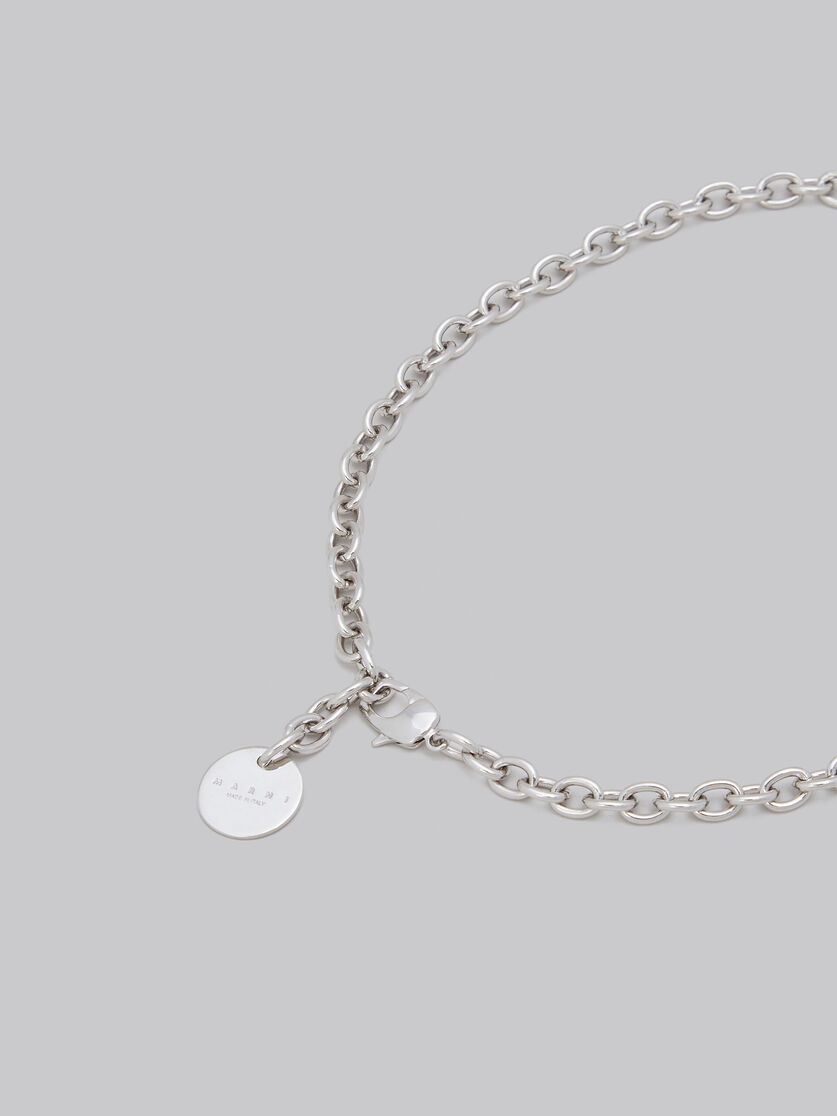 CHAIN NECKLACE WITH PURPLE ENAMELLED BONE - 3