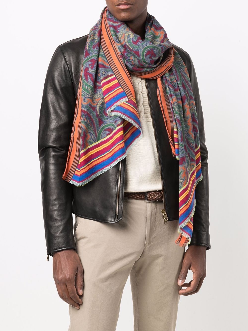 paisley silk-cashmere scarf - 2