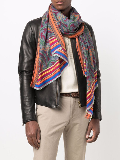 Etro paisley silk-cashmere scarf outlook