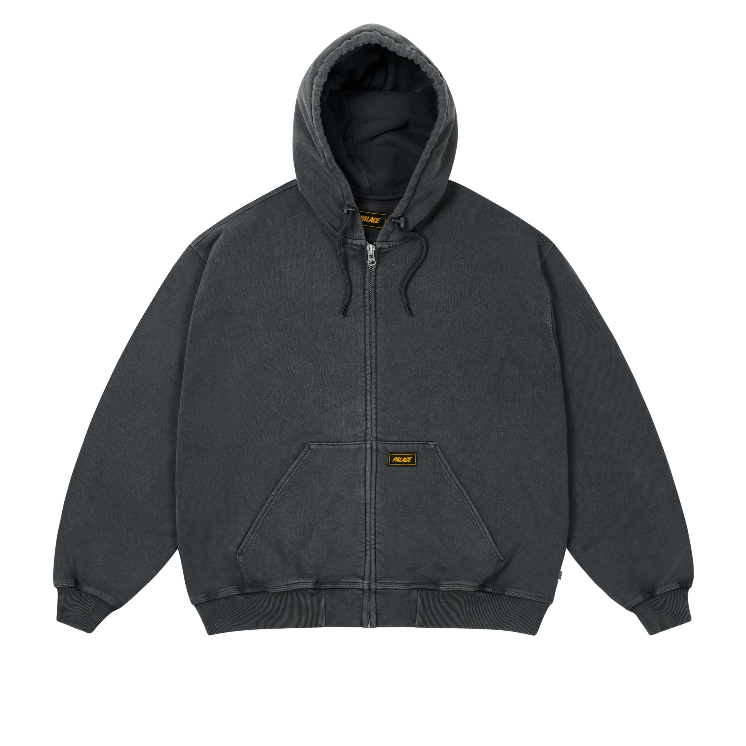 TRIPLE STITCH ZIP HOOD PIGMENT BLACK - 1