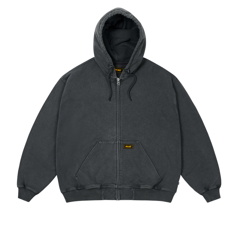 TRIPLE STITCH ZIP HOOD PIGMENT BLACK - 1