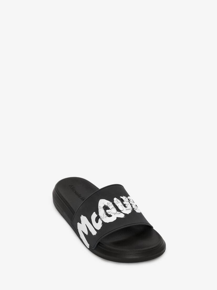 Mcqueen Graffiti Rubber Pool Slide in Black/white - 2