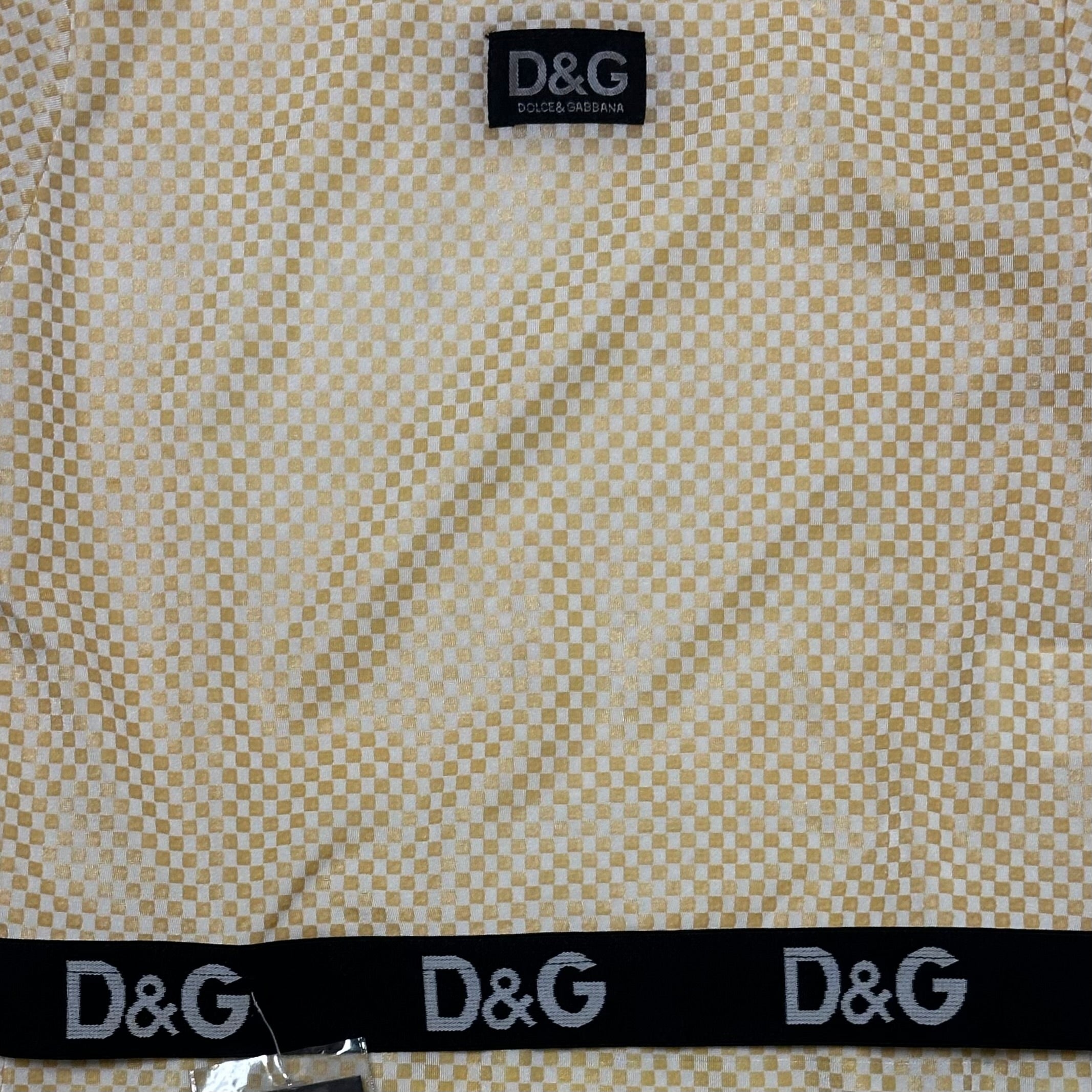 D&G - D&G 1995 Checkered Logo Trim Short Sleeve Top and High Rise Midi Skirt Set Up - 3