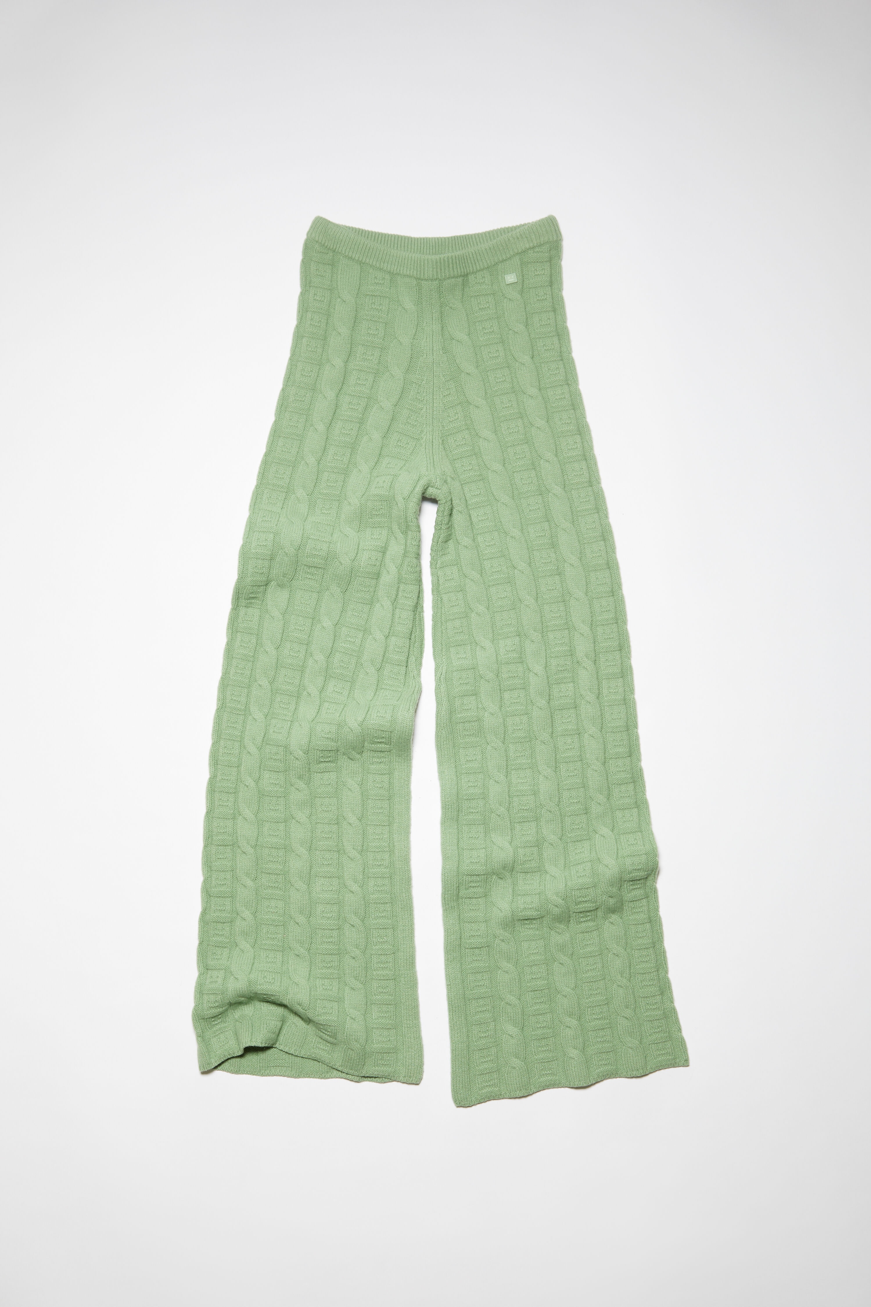 Cable wool trousers - Sage green - 6