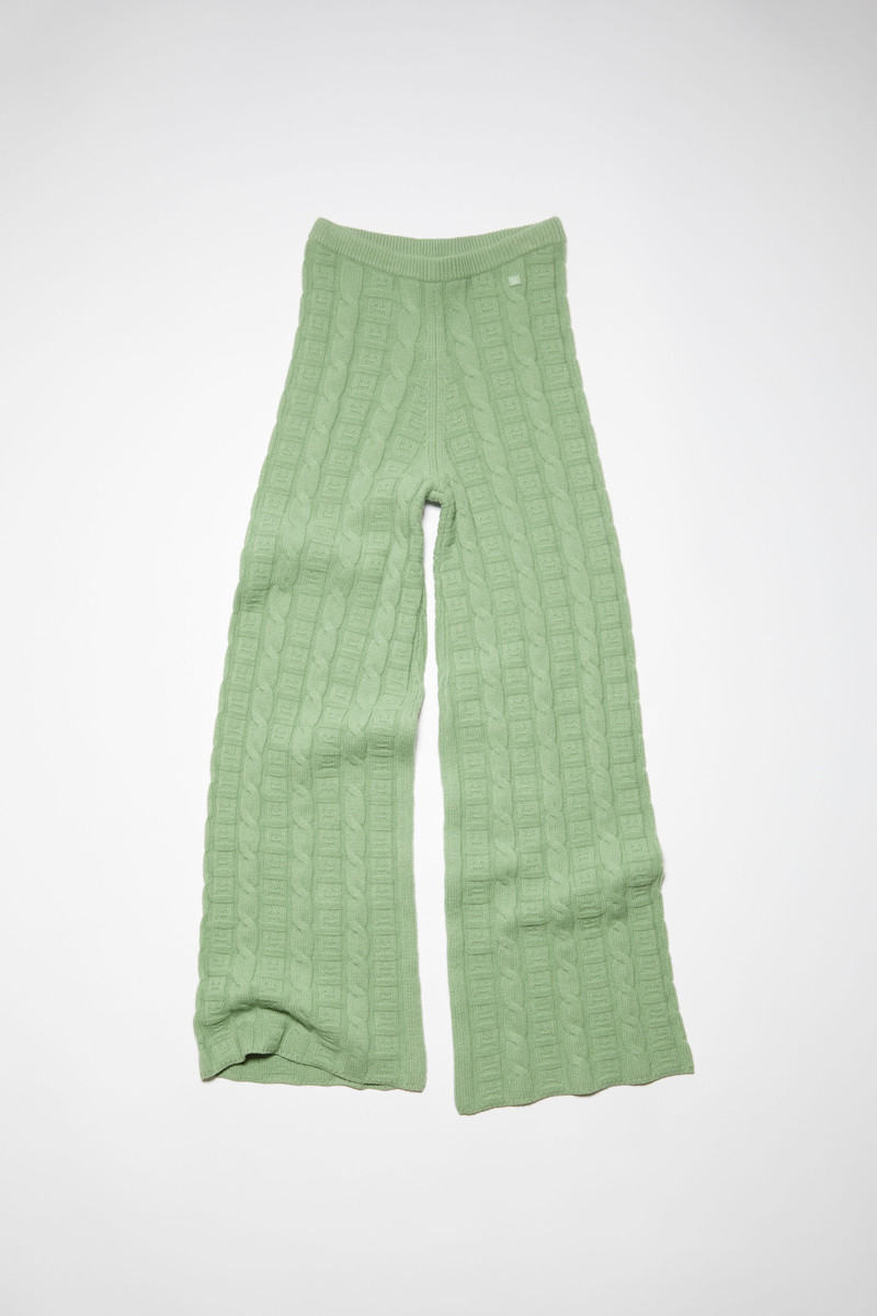 Cable wool trousers - Sage green 6