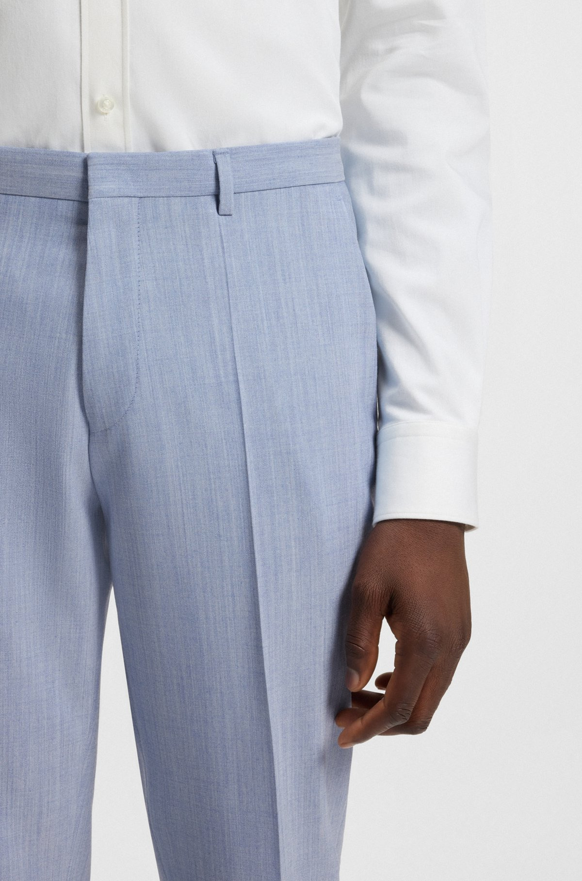 EXTRA-SLIM-FIT TROUSERS IN A MELANGE WOOL BLEND - 5