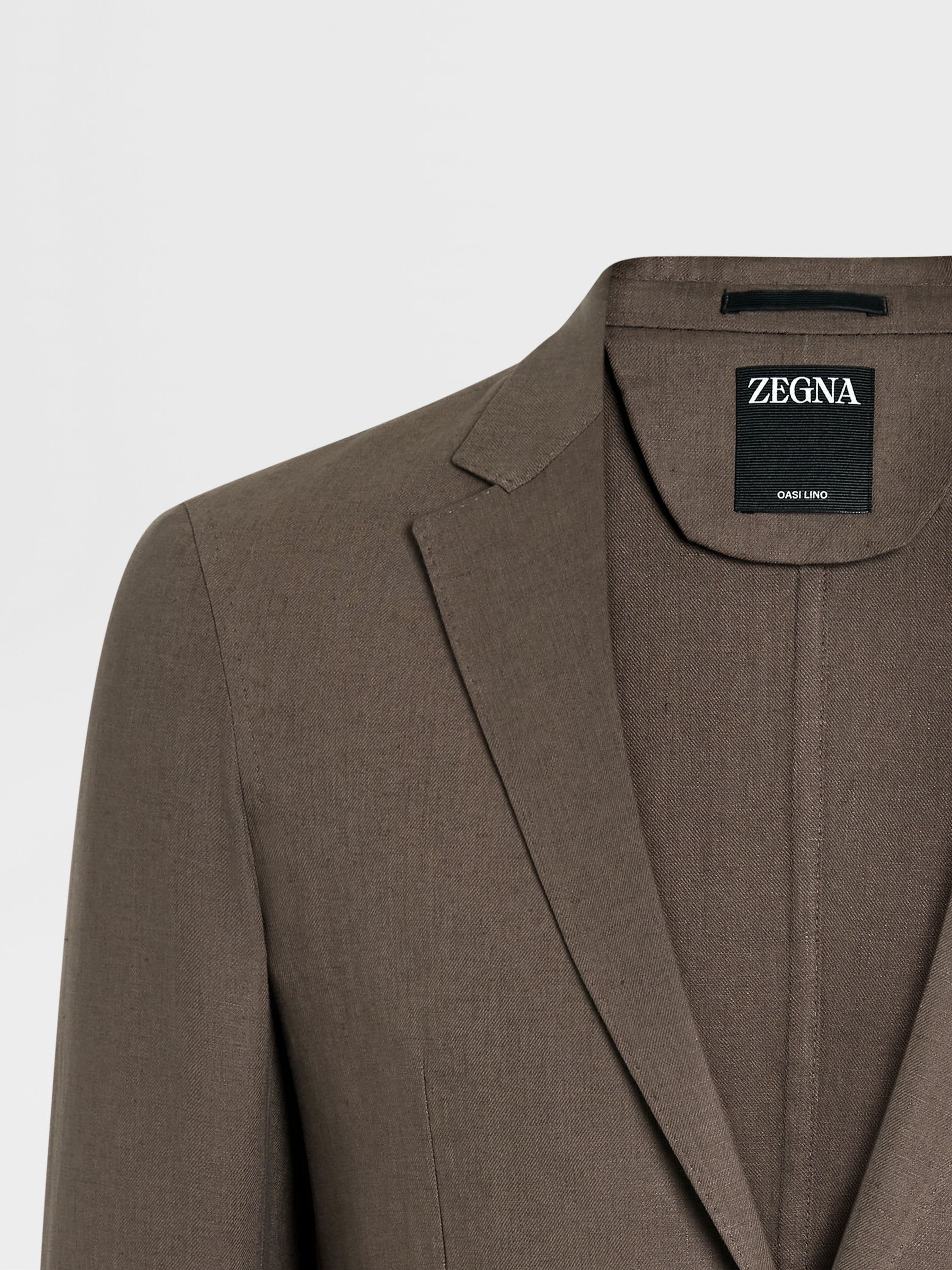 DARK TAUPE OASI LINO SHIRT JACKET - 3
