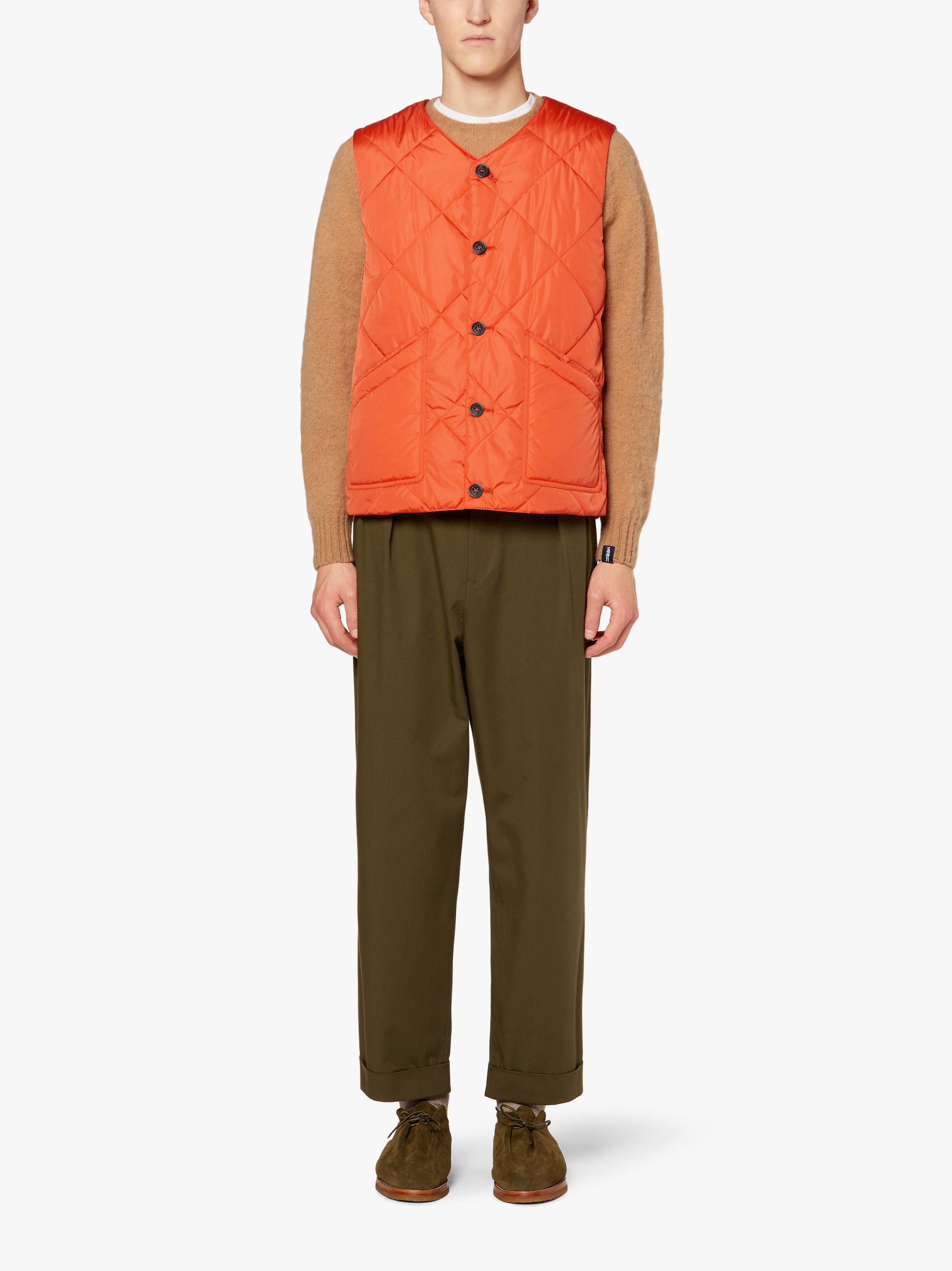 HIG ORANGE QUILTED NYLON LINER VEST | GQM-204 - 2