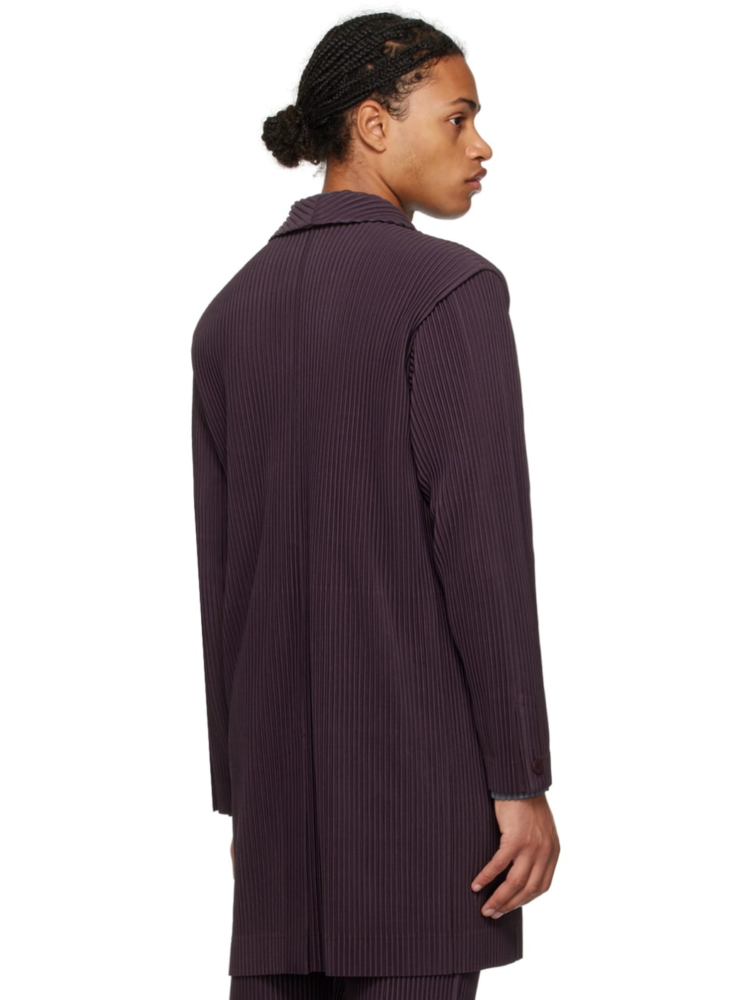 Purple Single-Breasted Coat - 3