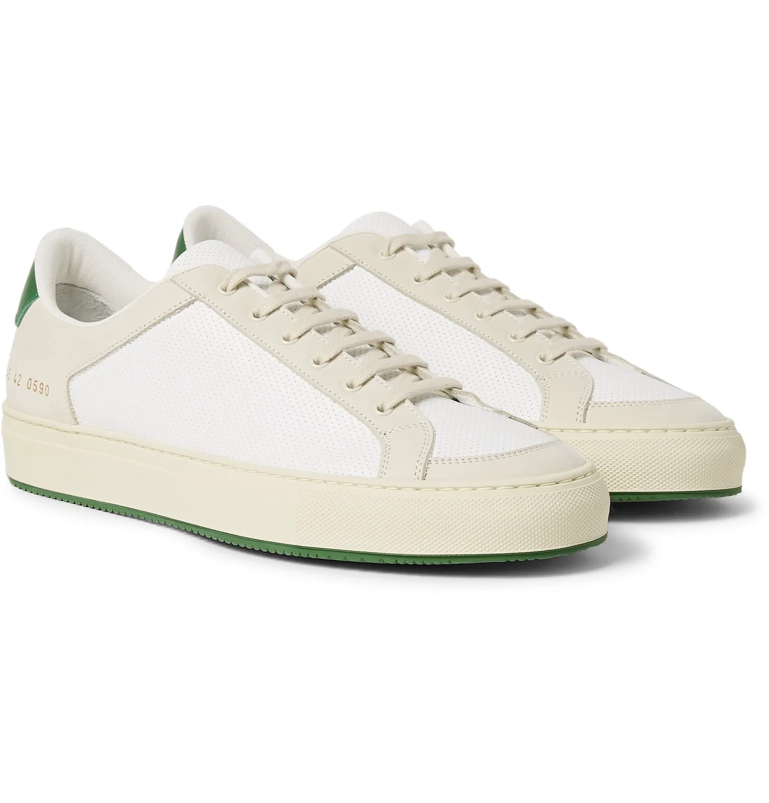 Retro '70s Perforated Leather and Nubuck Sneakers - 2