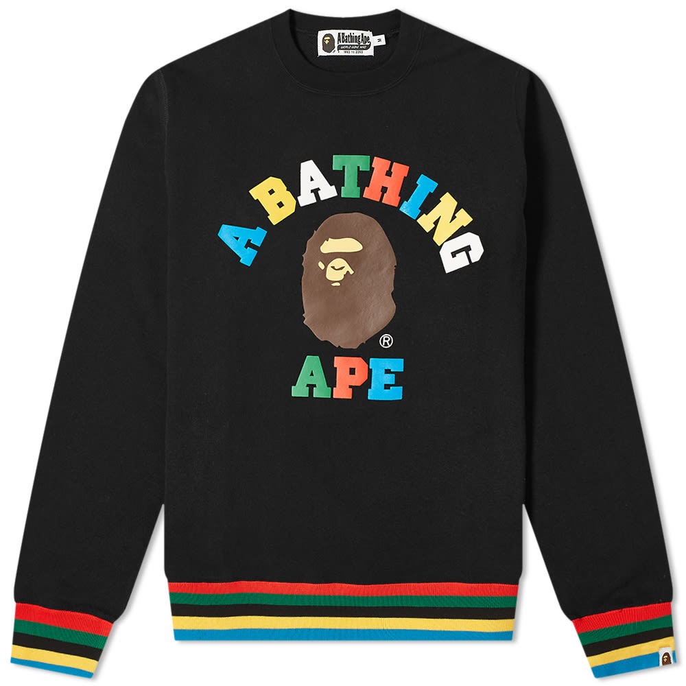 A Bathing Ape College Line Rib Crew Sweat - 1