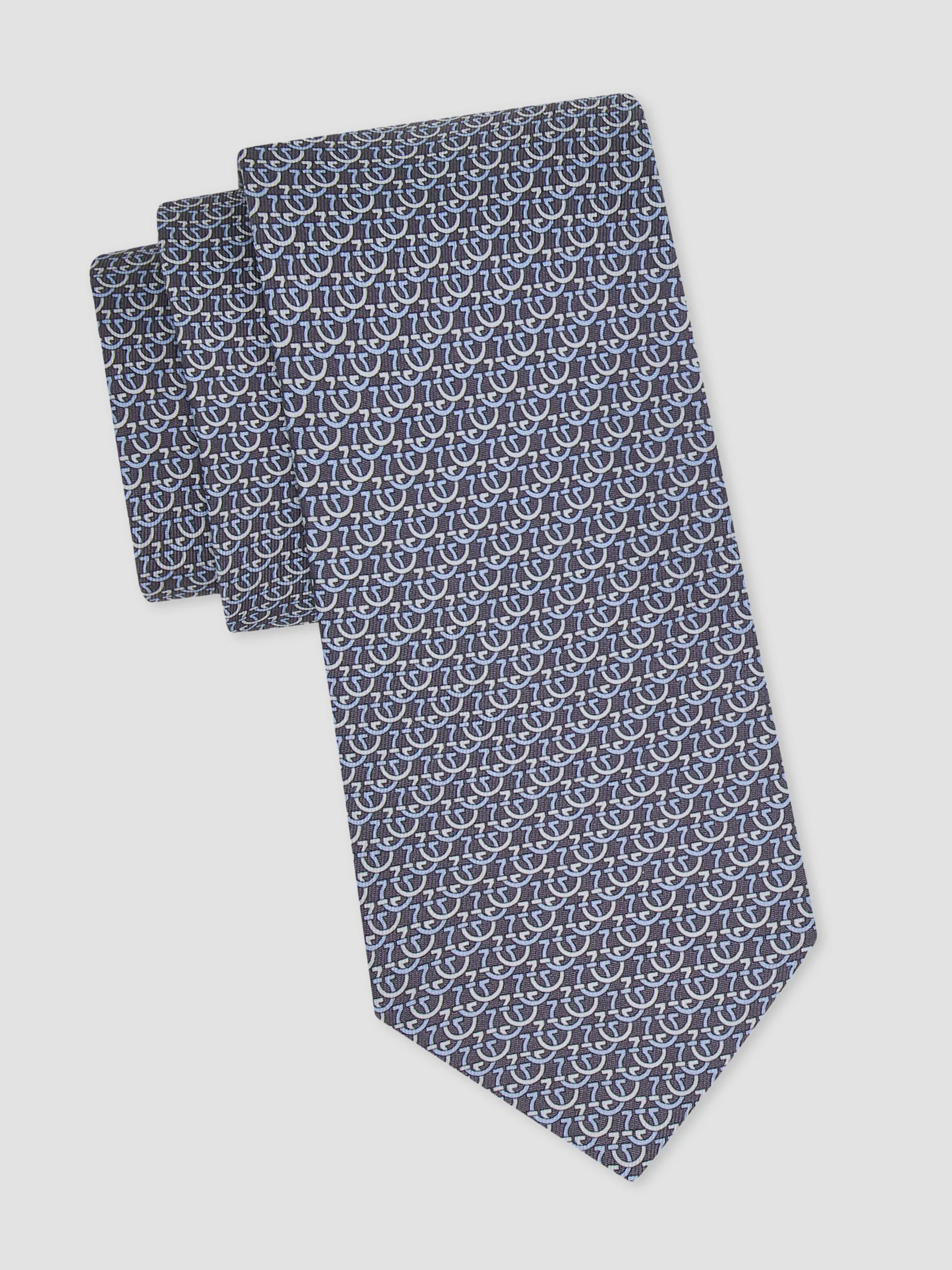 Men's Cerchio Silk Tie - Grigio - 1