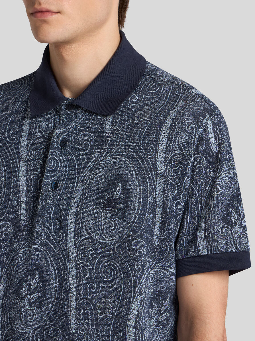 ALL-OVER FOLIAGE COTTON POLO SHIRT - 3