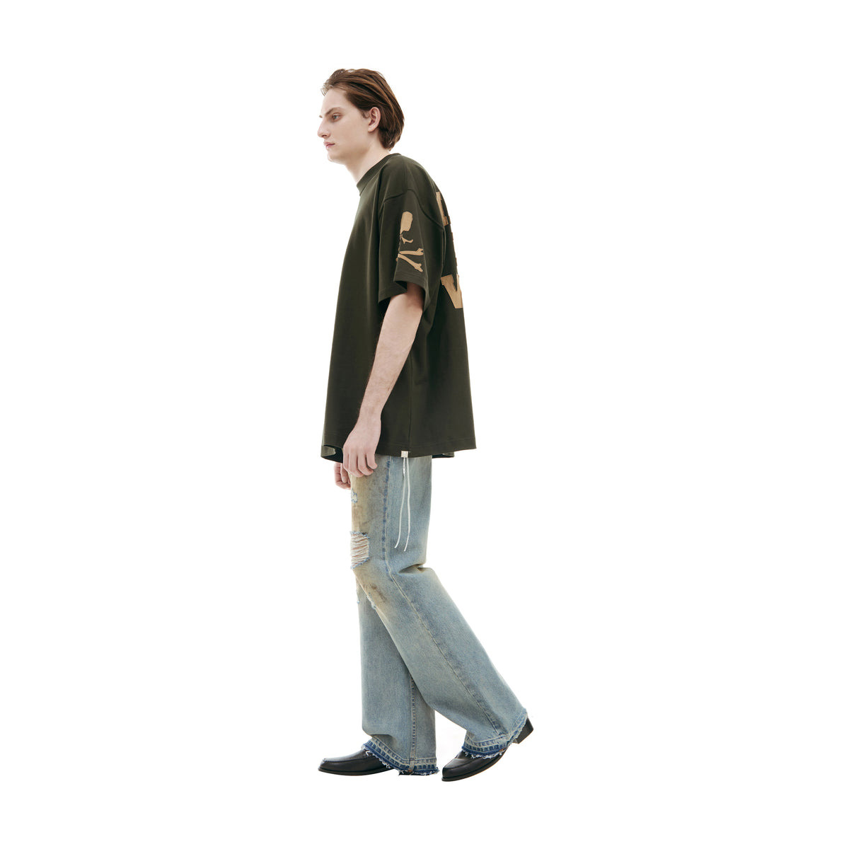 T-SHIRT WITH LOGO ON SLEEVES (GREEN) - 3