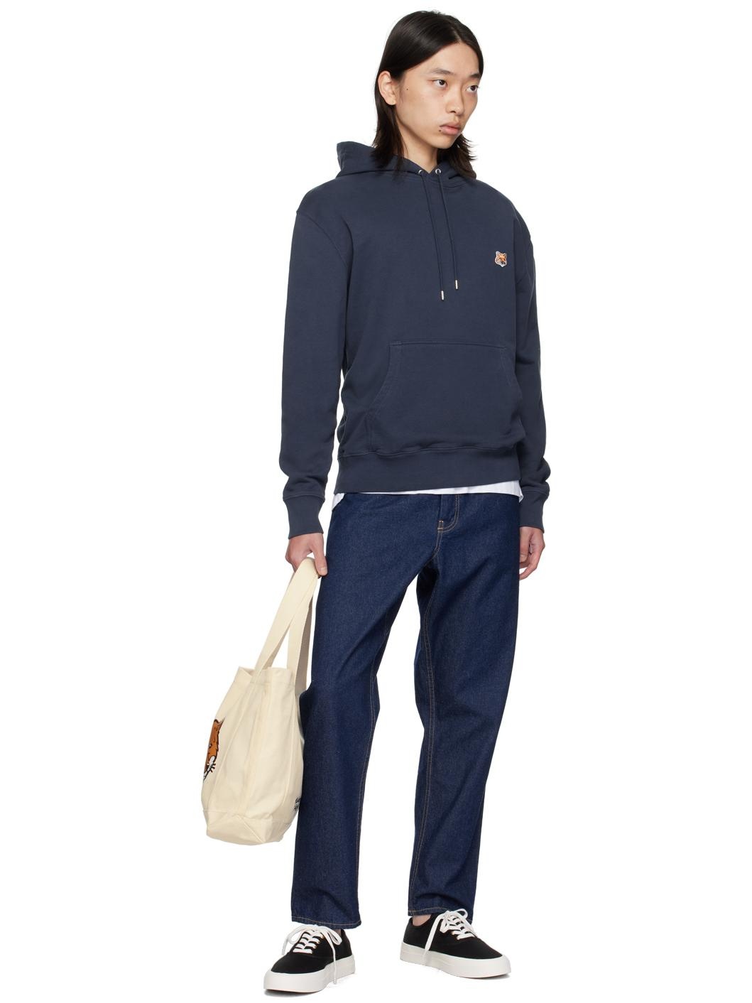 Navy Fox Head Hoodie - 4