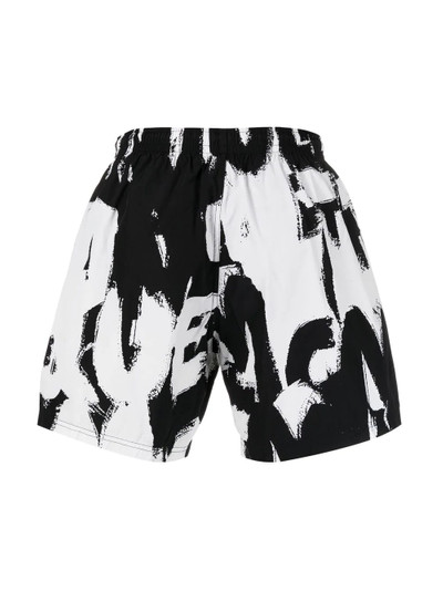 Alexander McQueen two-tone logo-print swim shorts outlook