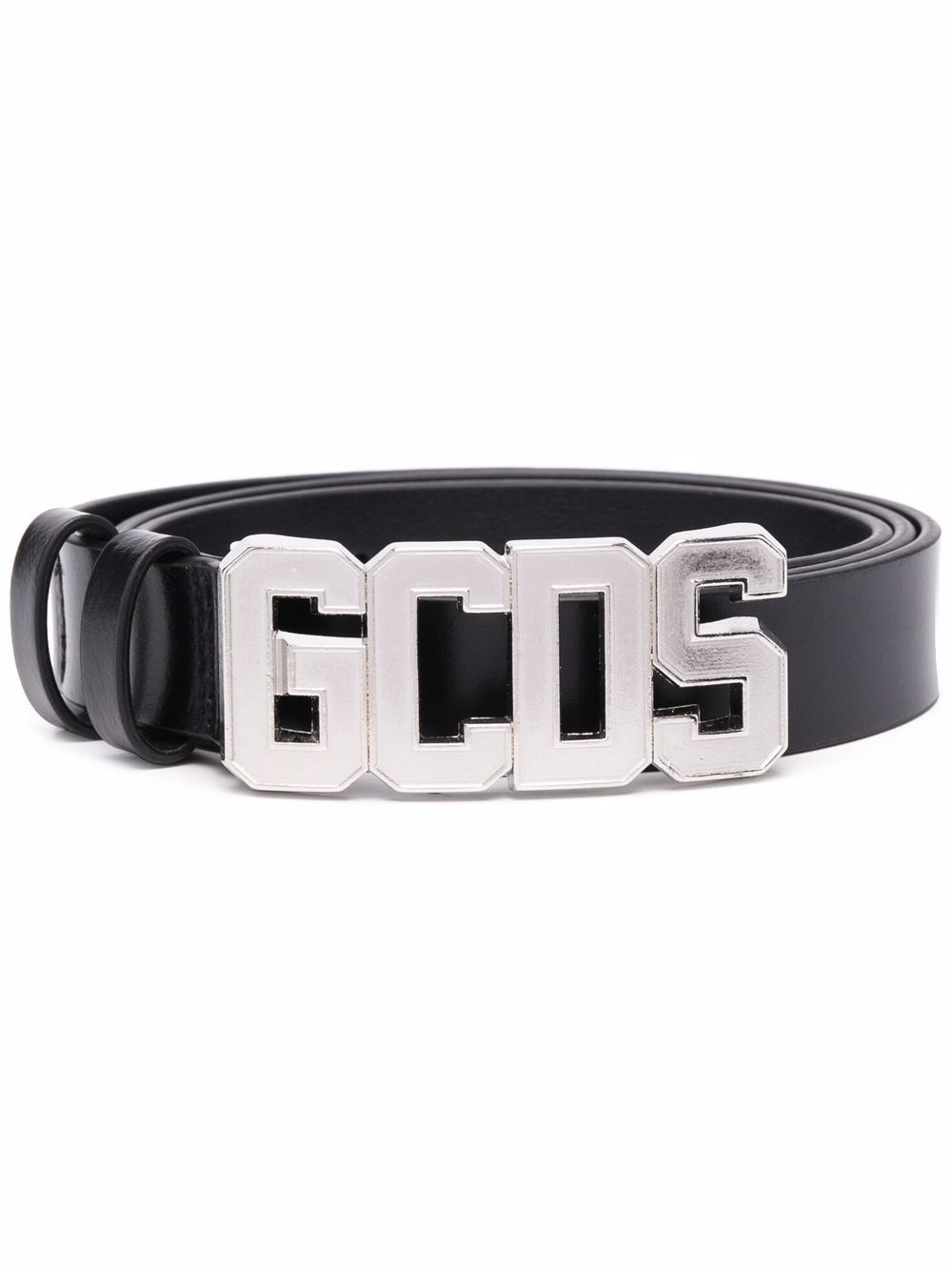 logo-plaque leather belt - 1