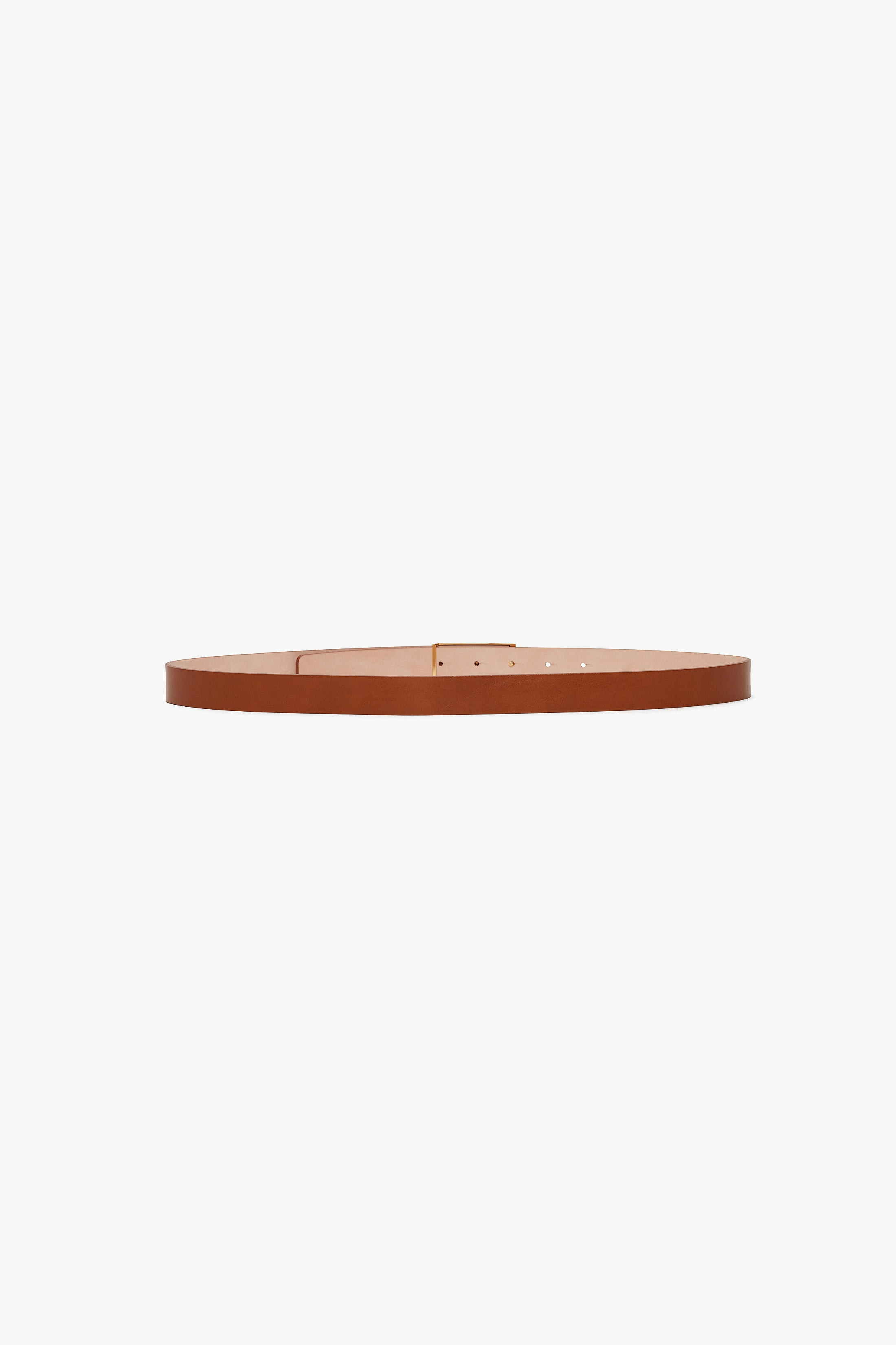 Exclusive Frame Buckle Belt In Tan Leather - 3