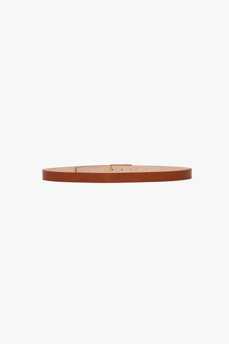 Exclusive Frame Buckle Belt In Tan Leather 3