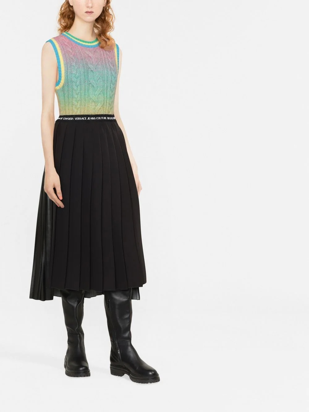 pleated asymmetric skirt - 2