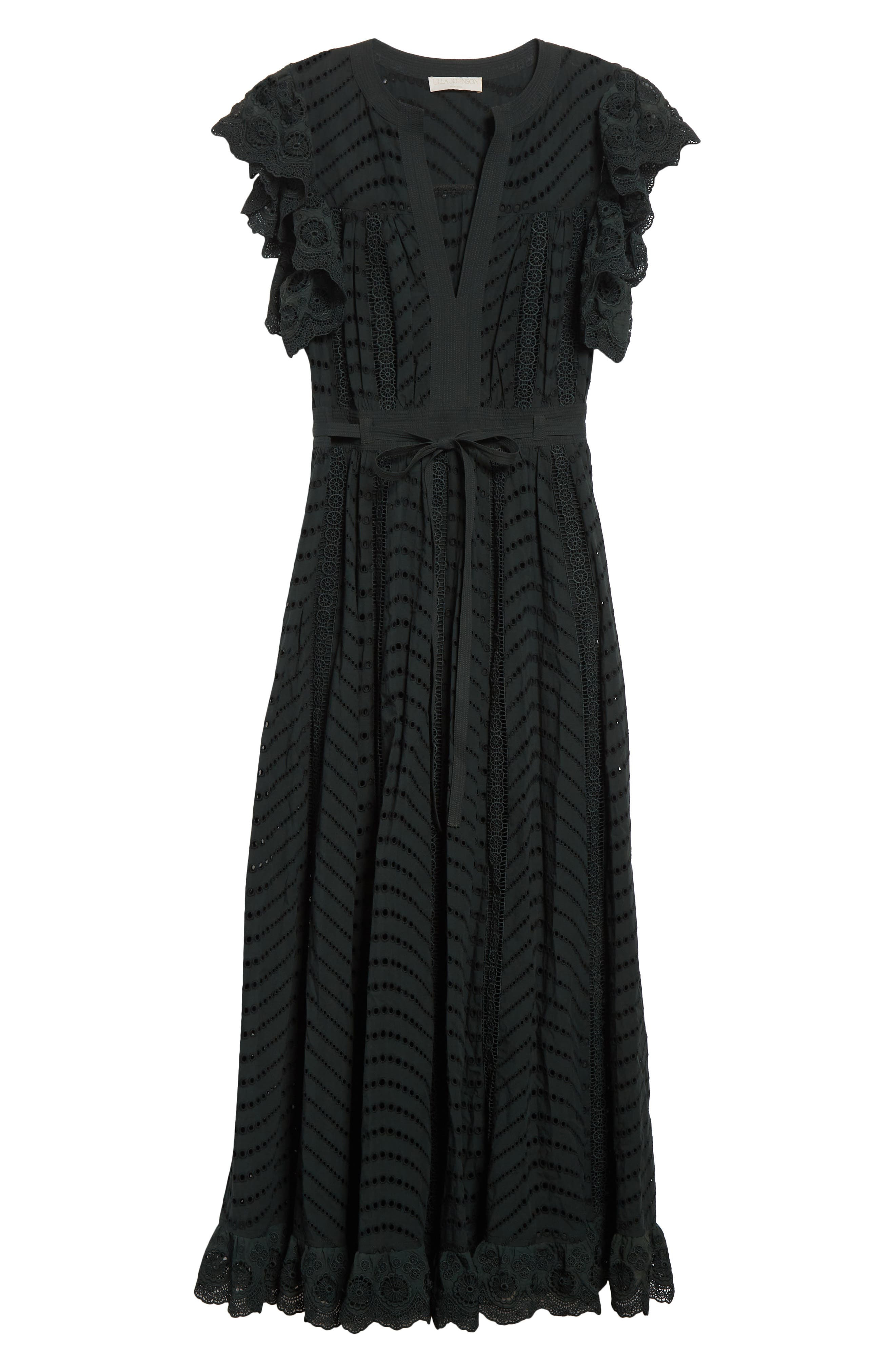 Ulla Johnson Olga Flutter Sleeve Midi Dress in Cypress at Nordstrom - 5