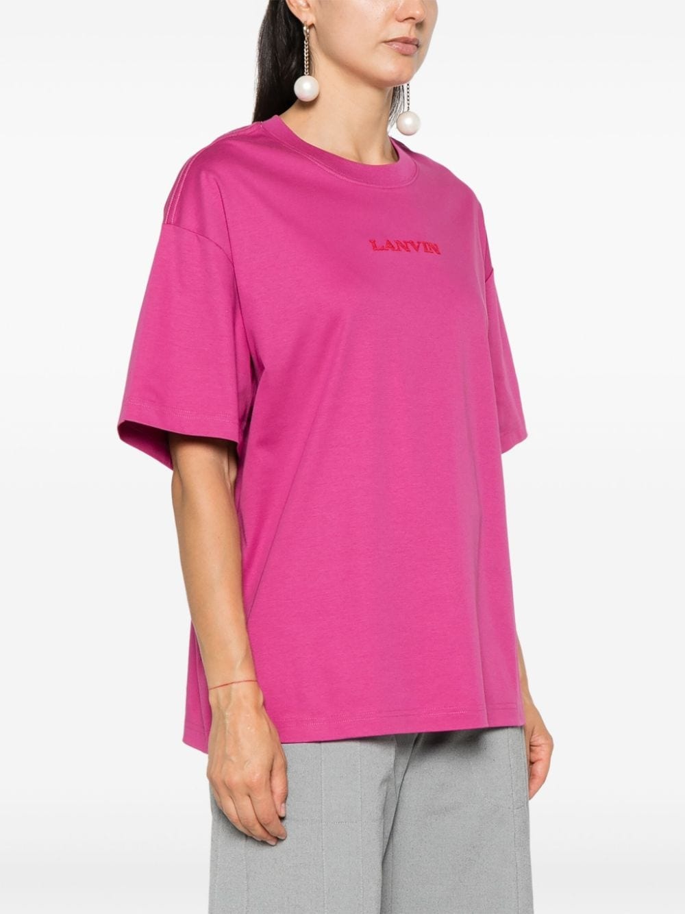logo-embroidered T-shirt - 3