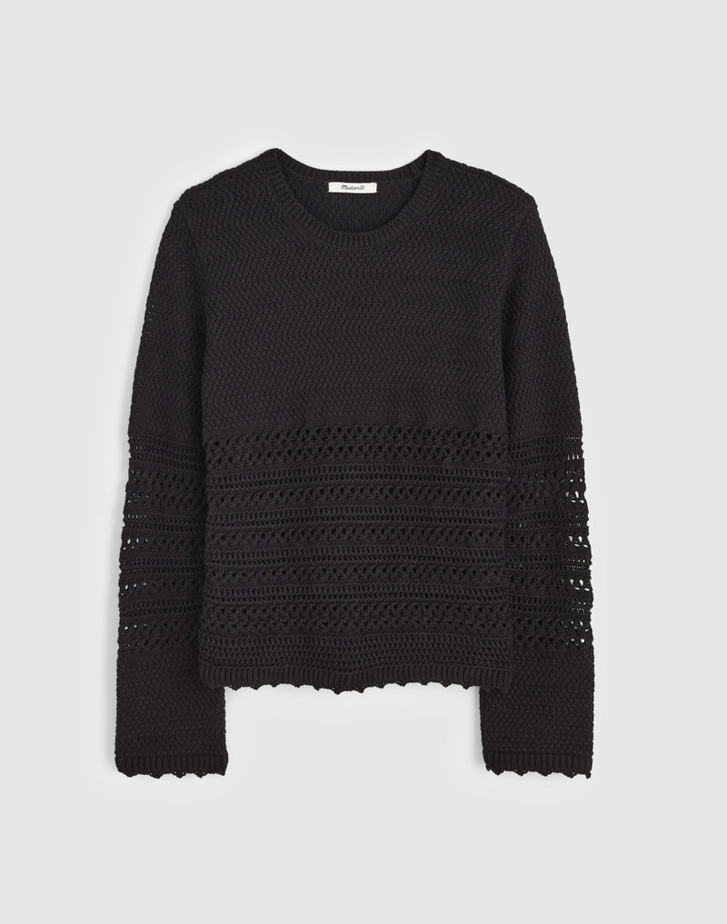 Open-Stitch Sweater in 100% Cotton 1