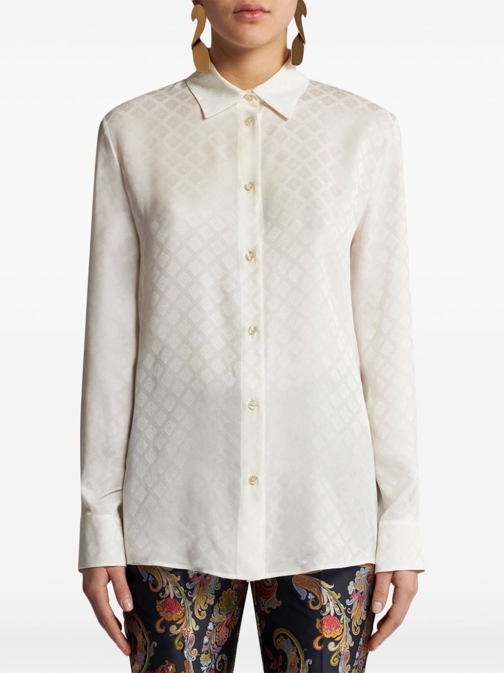 silk jacquard shirt - 3