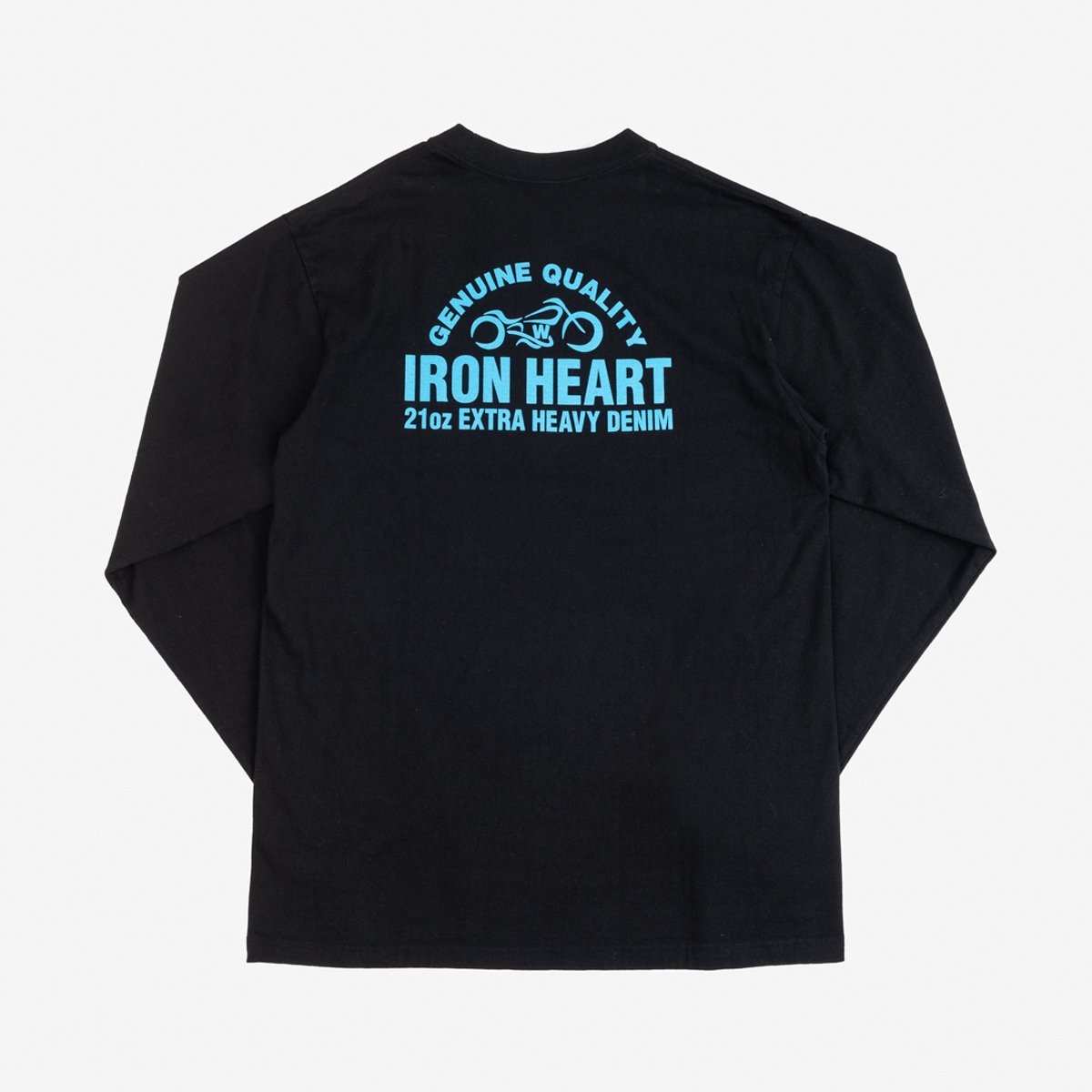 IHTL-2302-BLK 7.5oz Printed Loopwheel Crew Neck Long Sleeved T-Shirt - Black - 6