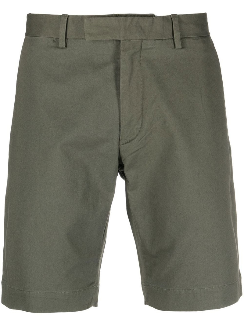 off-centre fastening chino shorts 1