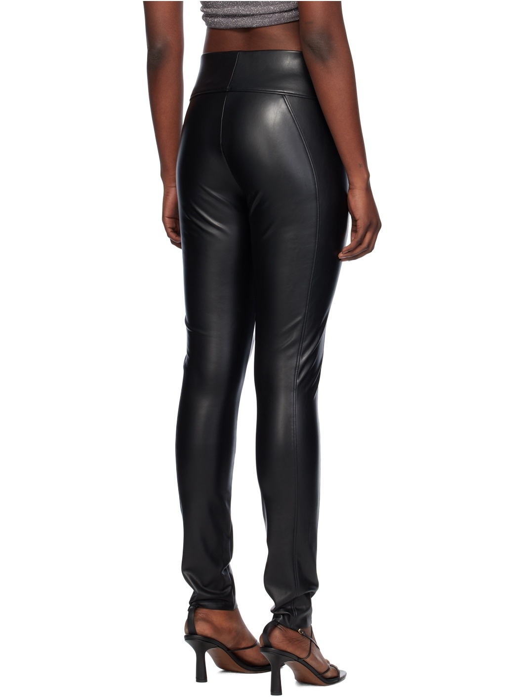 Black Edie Forming Faux-Leather Leggings - 3
