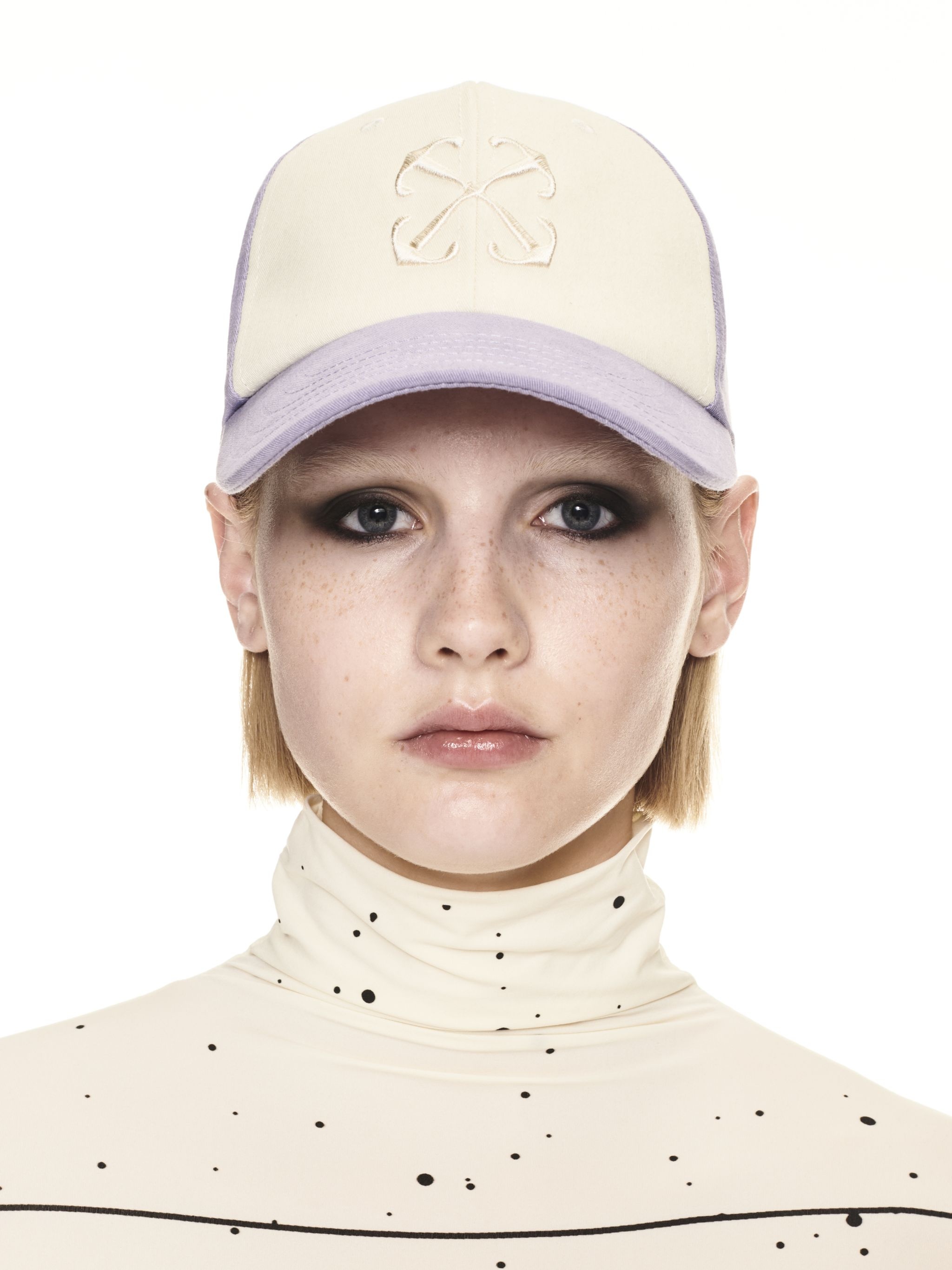 Bicol Drill Arrow Basebal Cap Lilac Whi - 4