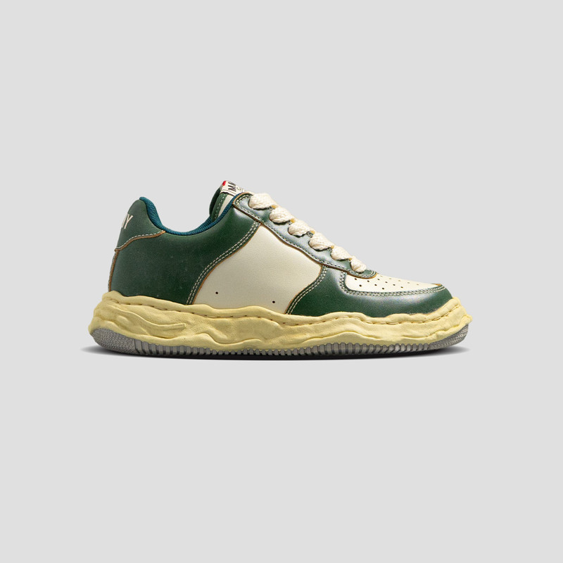 WAYNE OG SOLE LOW-TOP VINTAGE TREATMENT LEATHER SNEAKERS - 1
