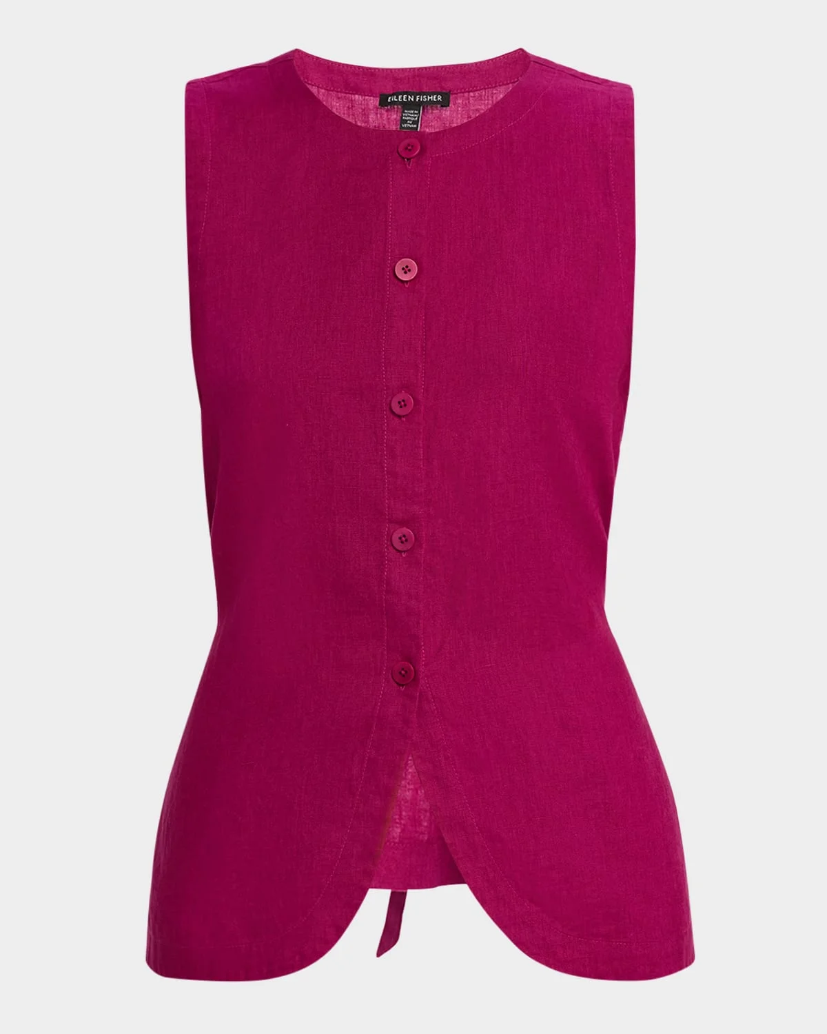 Button-Down Organic Linen Vest - 1