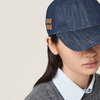 Denim baseball cap