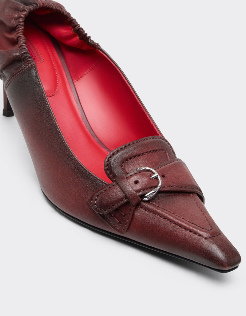 Leather heeled loafers 6