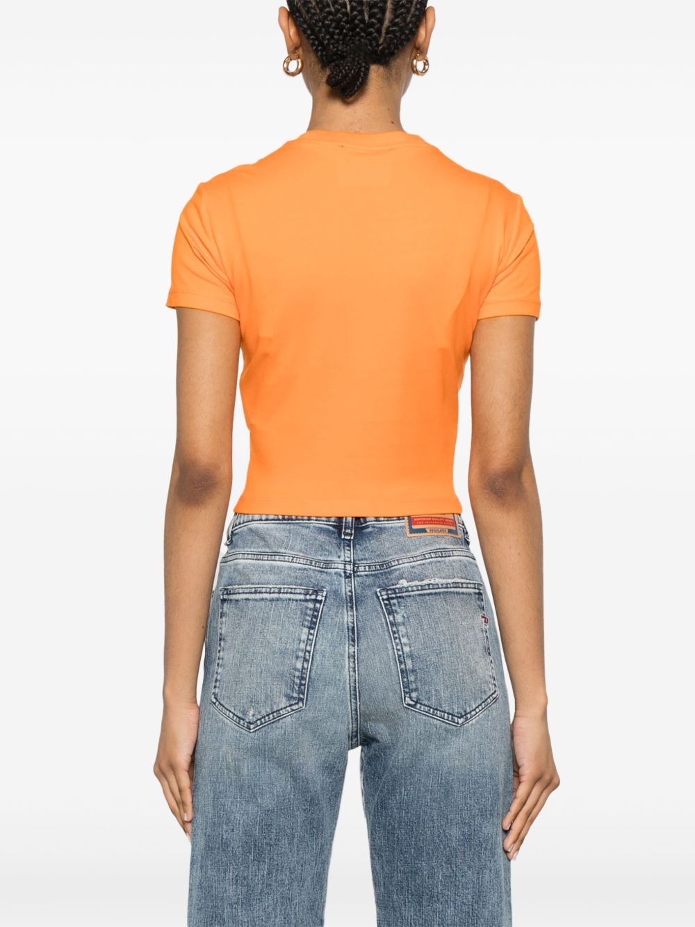 Barocco-print crop top - 4