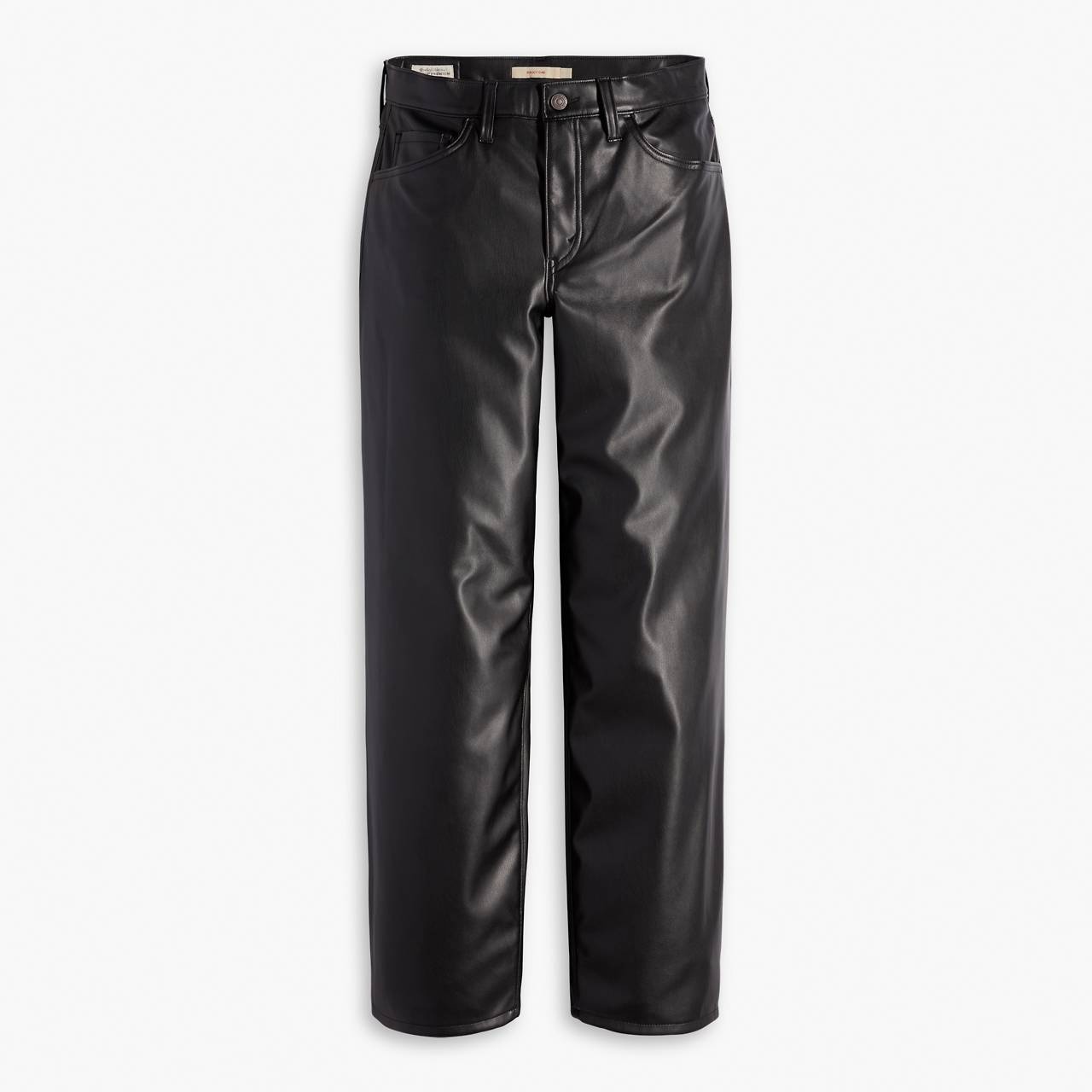 FAUX LEATHER BAGGY DAD WOMEN'S PANTS - 1