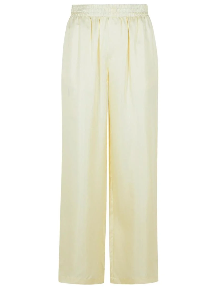 Lisa Yang Wide-Leg Ivory Silk Trousers - 1