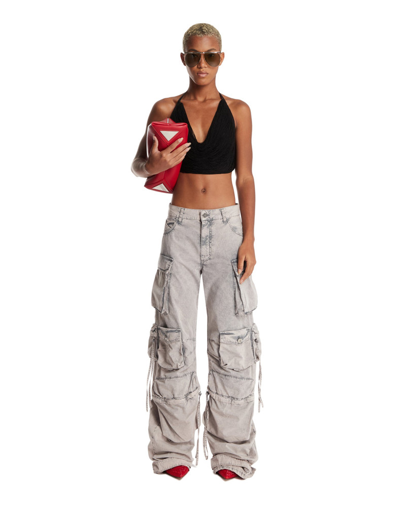 THE ATTICO Light Gray Fern Cargo Jeans outlook