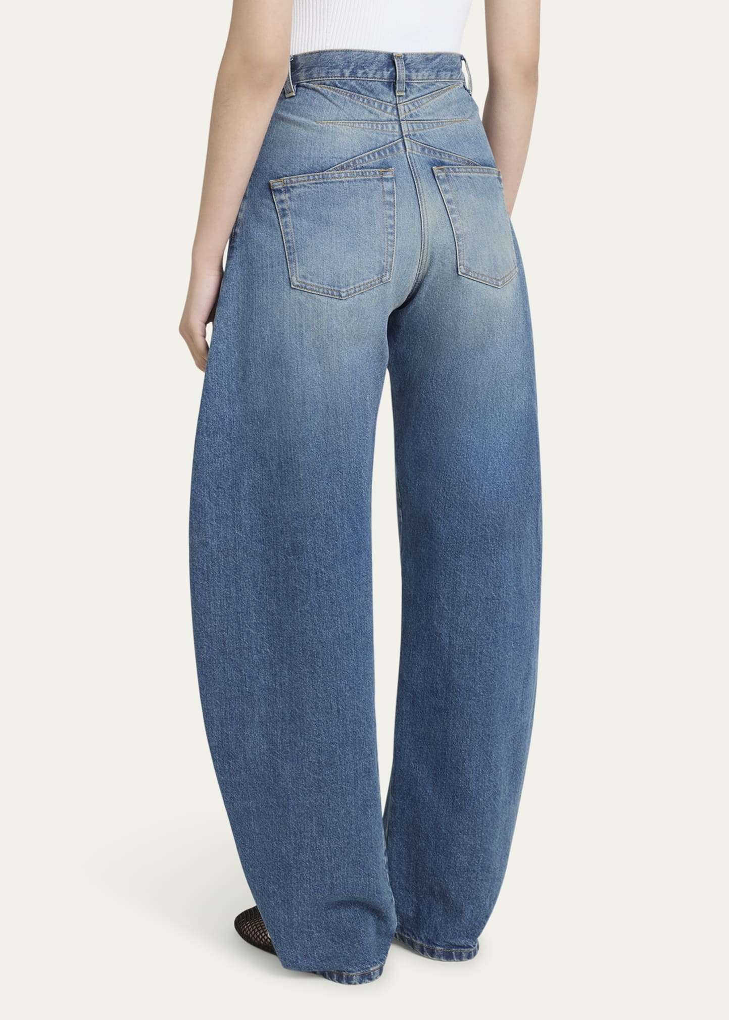 Mid-Rise Wide-Leg Barrel Jeans - 3